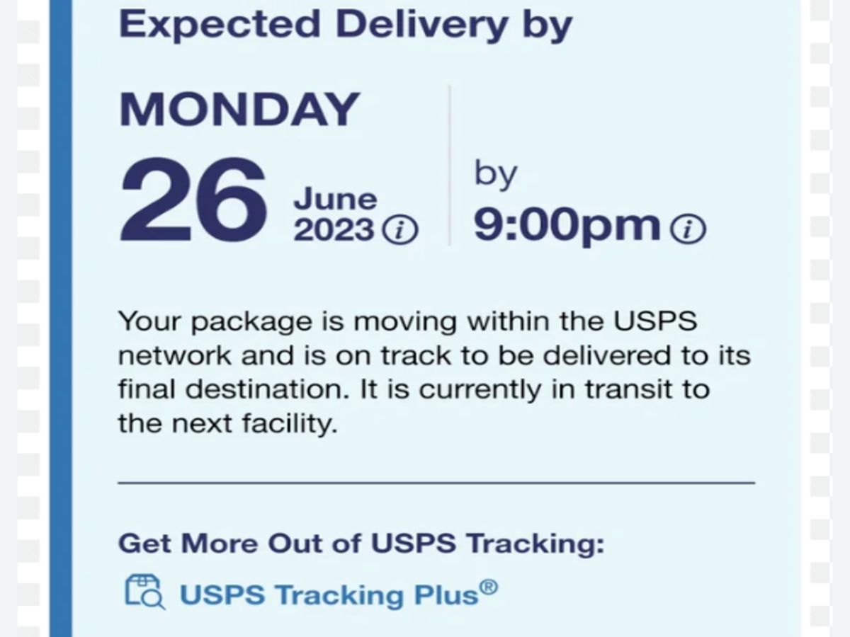 expected delivery by 9pm usps but still in transit
